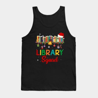 Library Squad Christmas Book Lovers Tank Top